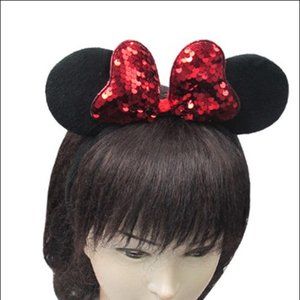 Mouse ears sequin bow headband
